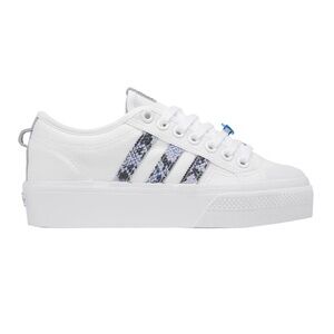 Adidas Nizza platform white blue snakeskin sneakers shoes 9.5